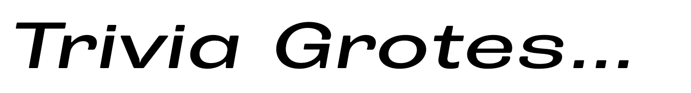 Trivia Grotesk X3 Italic